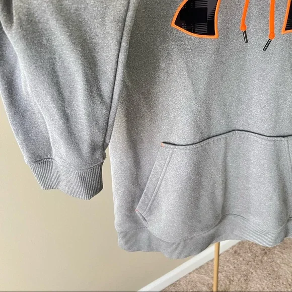 Under Armour Gray Orange Black Hoodie Sweatshirt Sz Medium - Picture 4 of 6